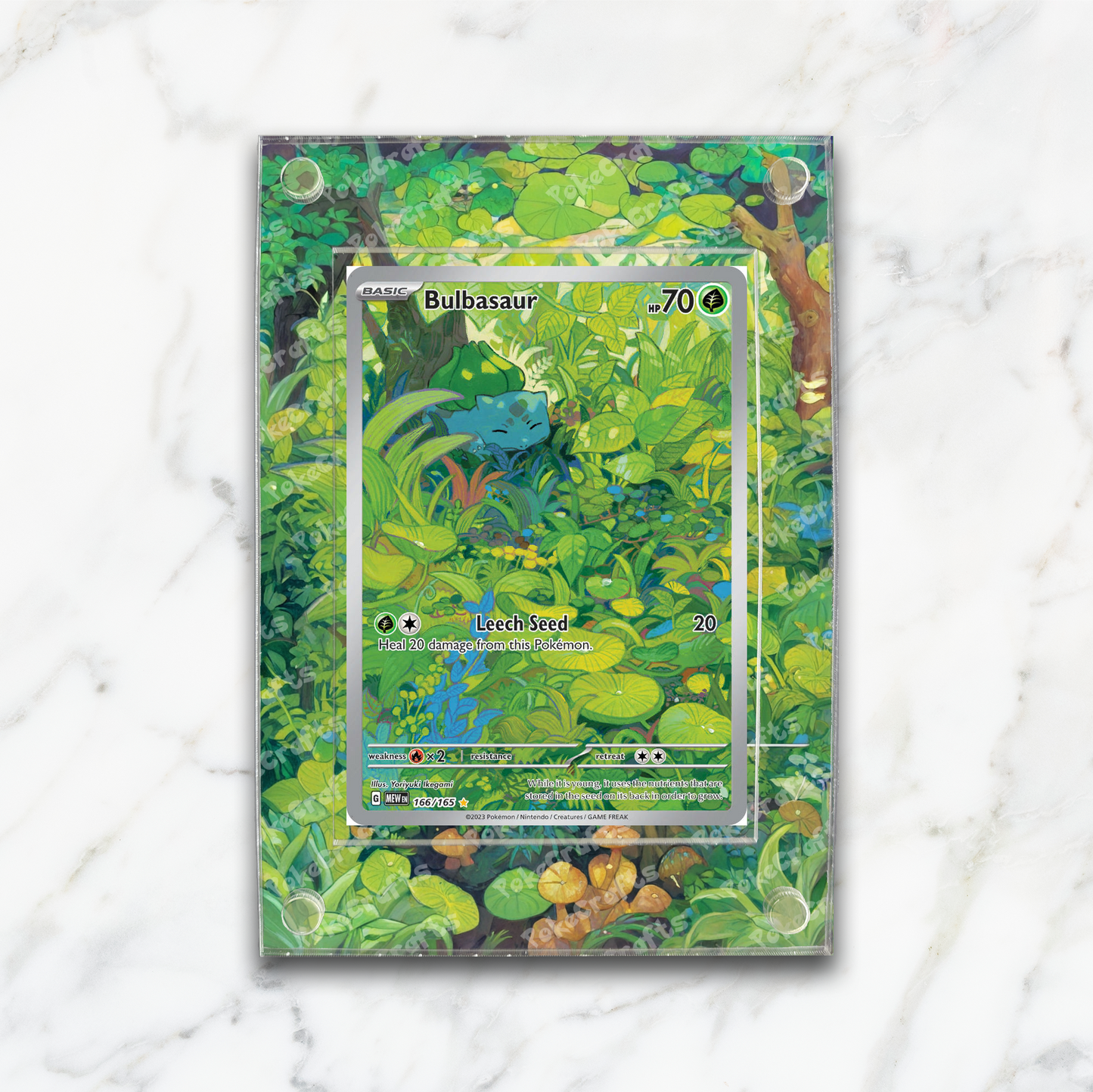 Bulbasaur 151 Pokemon Extended Artwork Magnetic Acrylic Case (MEW 166)
