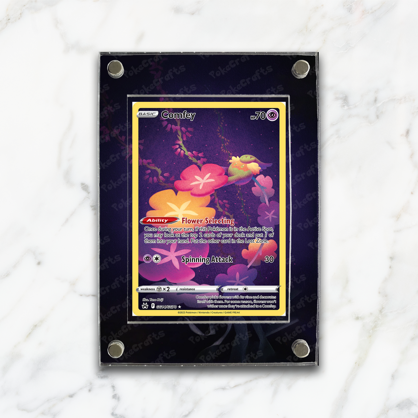 Comfey Crown Zenith Pokemon Extended Artwork Magnetic Acrylic Case (CRZ GG14)