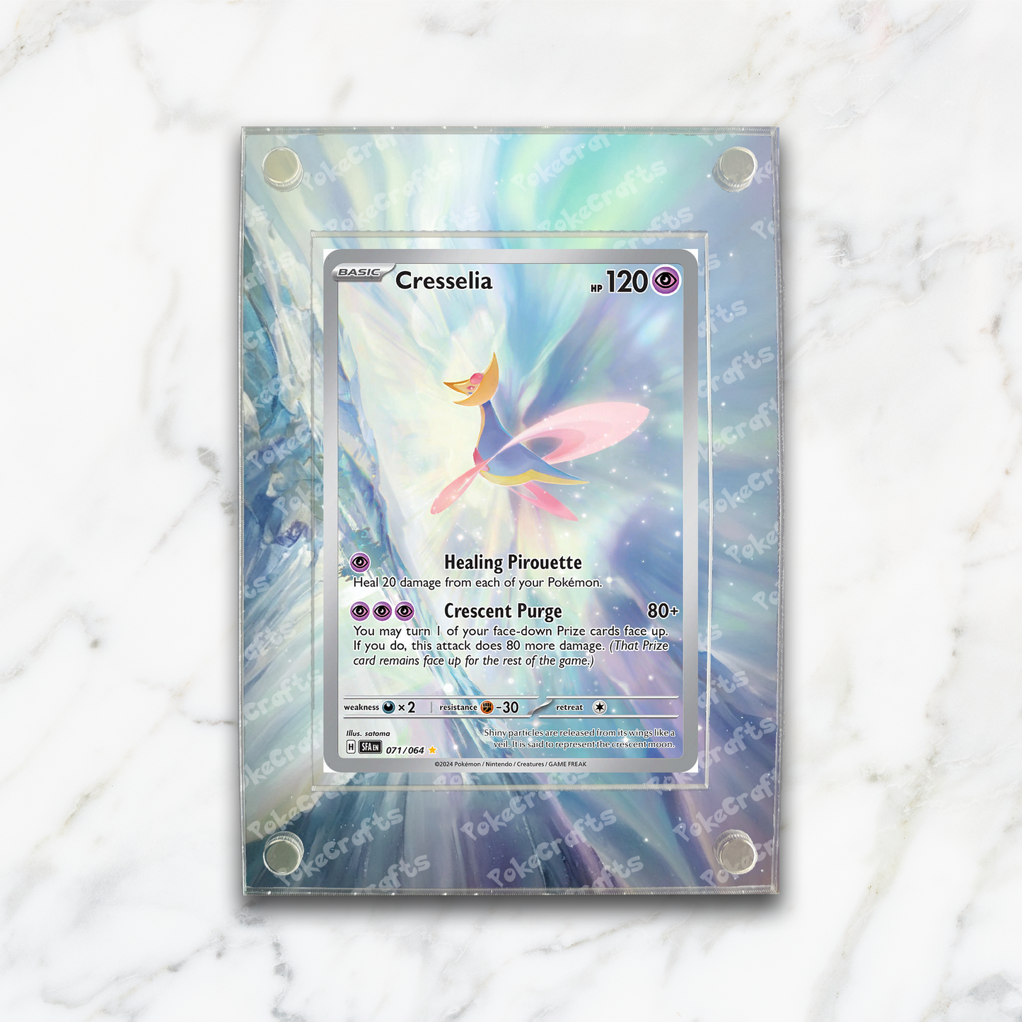 Cresselia Shrouded Fable Pokemon Extended Artwork Magnetic Acrylic Case (SFA 071)