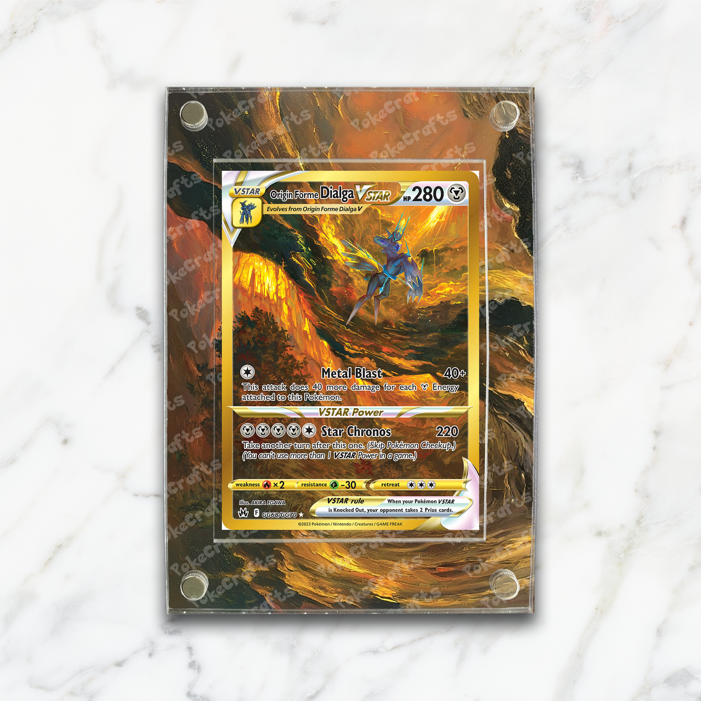 Origin Forme Dialga VSTAR Crown Zenith Pokemon Extended Artwork Magnetic Acrylic Case (CRZ GG68)