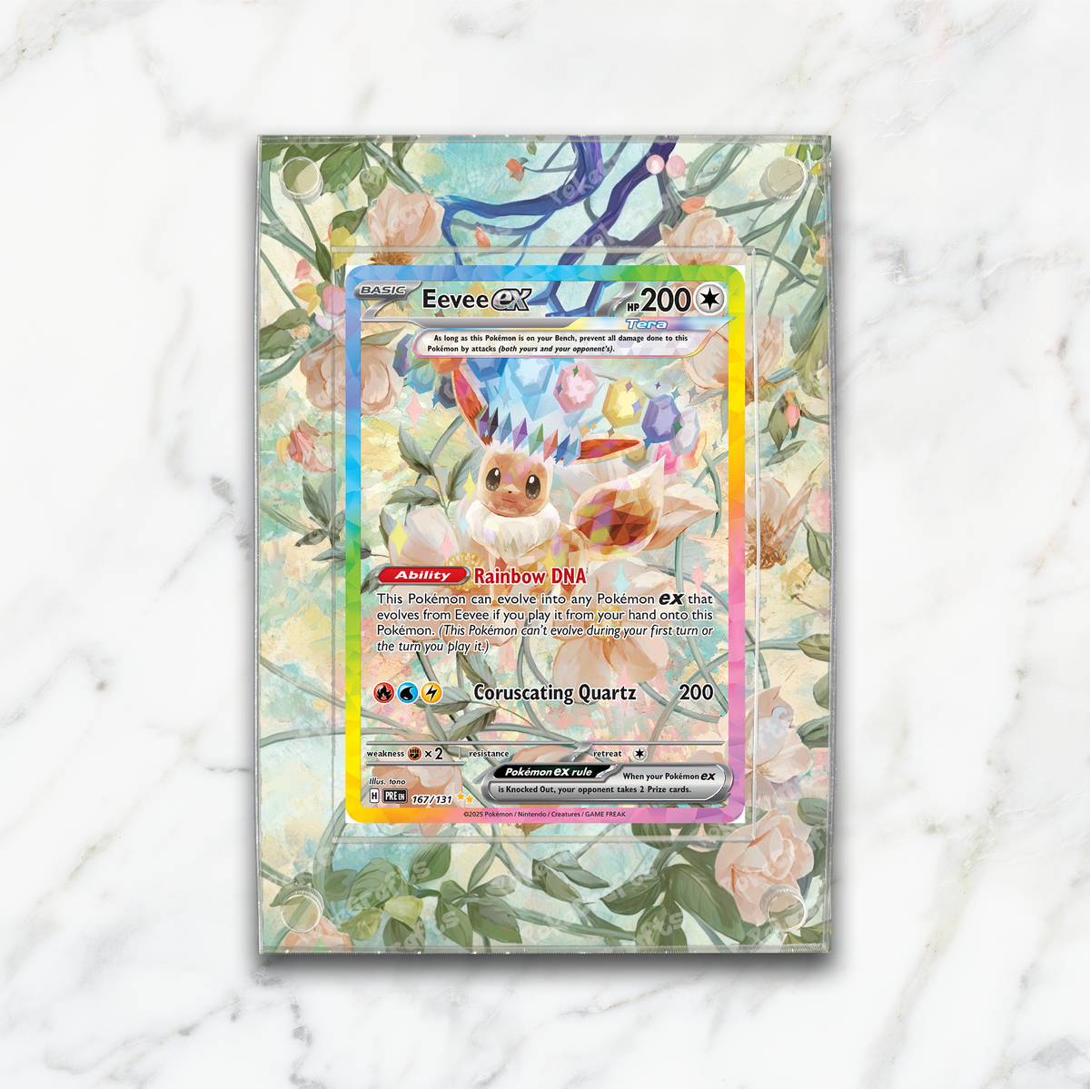 Eevee ex Prismatic Evolutions Pokemon Extended Artwork Magnetic Acrylic Case (PRE 167)