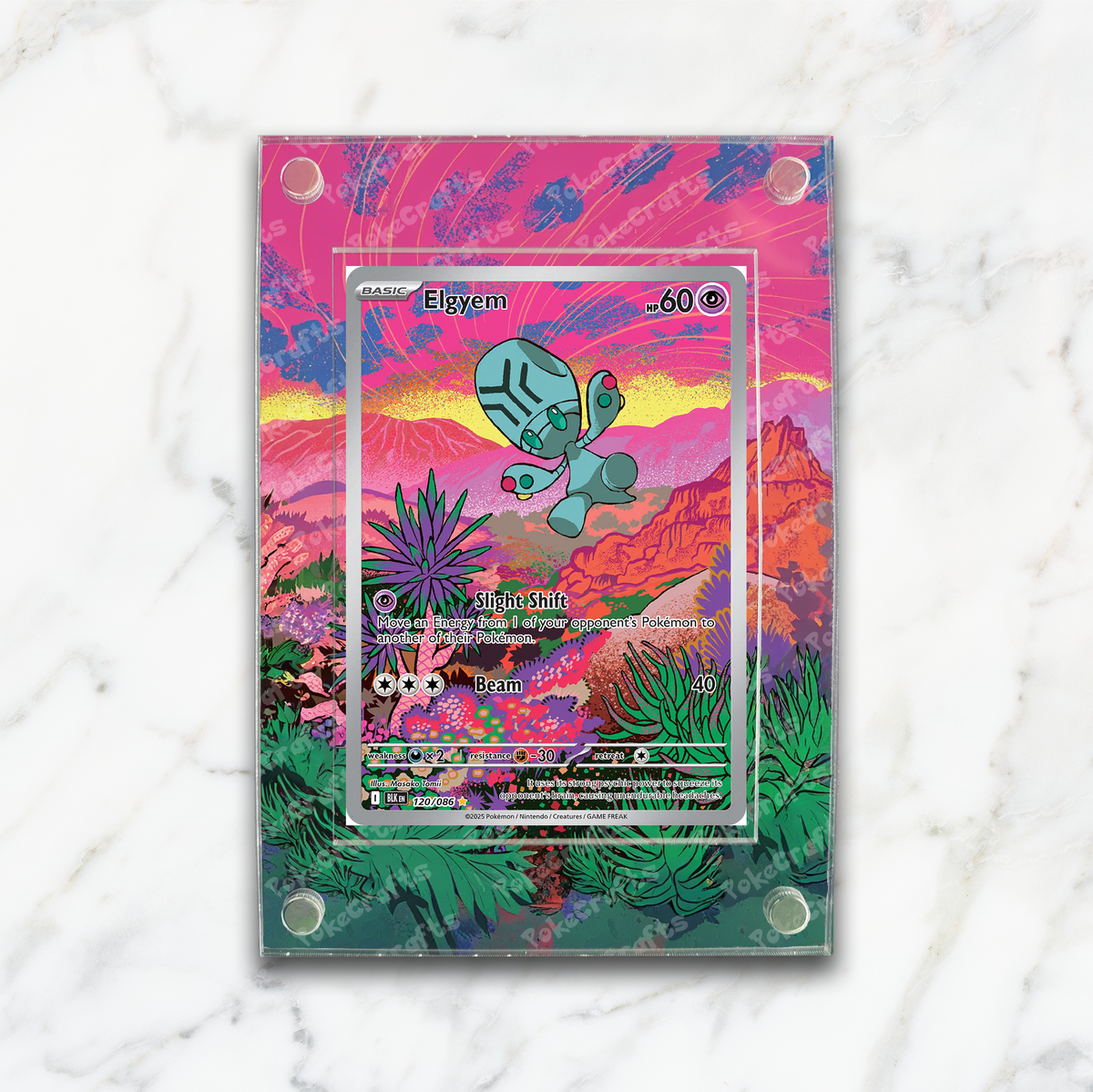 Elgyem Black Bolt Pokemon Extended Artwork Magnetic Acrylic Case (BLK 120)