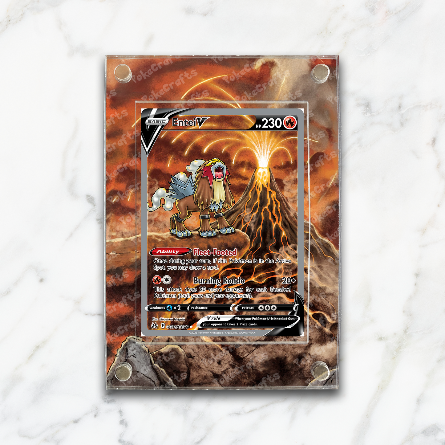 Entei V Crown Zenith Pokemon Extended Artwork Magnetic Acrylic Case (CRZ GG36)