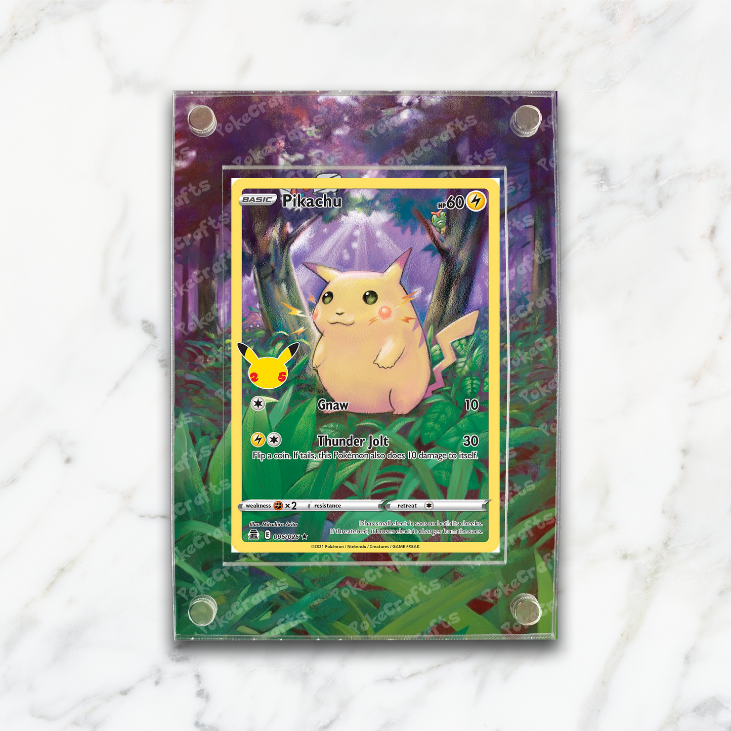 Pikachu Celebrations Pokemon Extended Artwork Magnetic Acrylic Case (CEL 005)