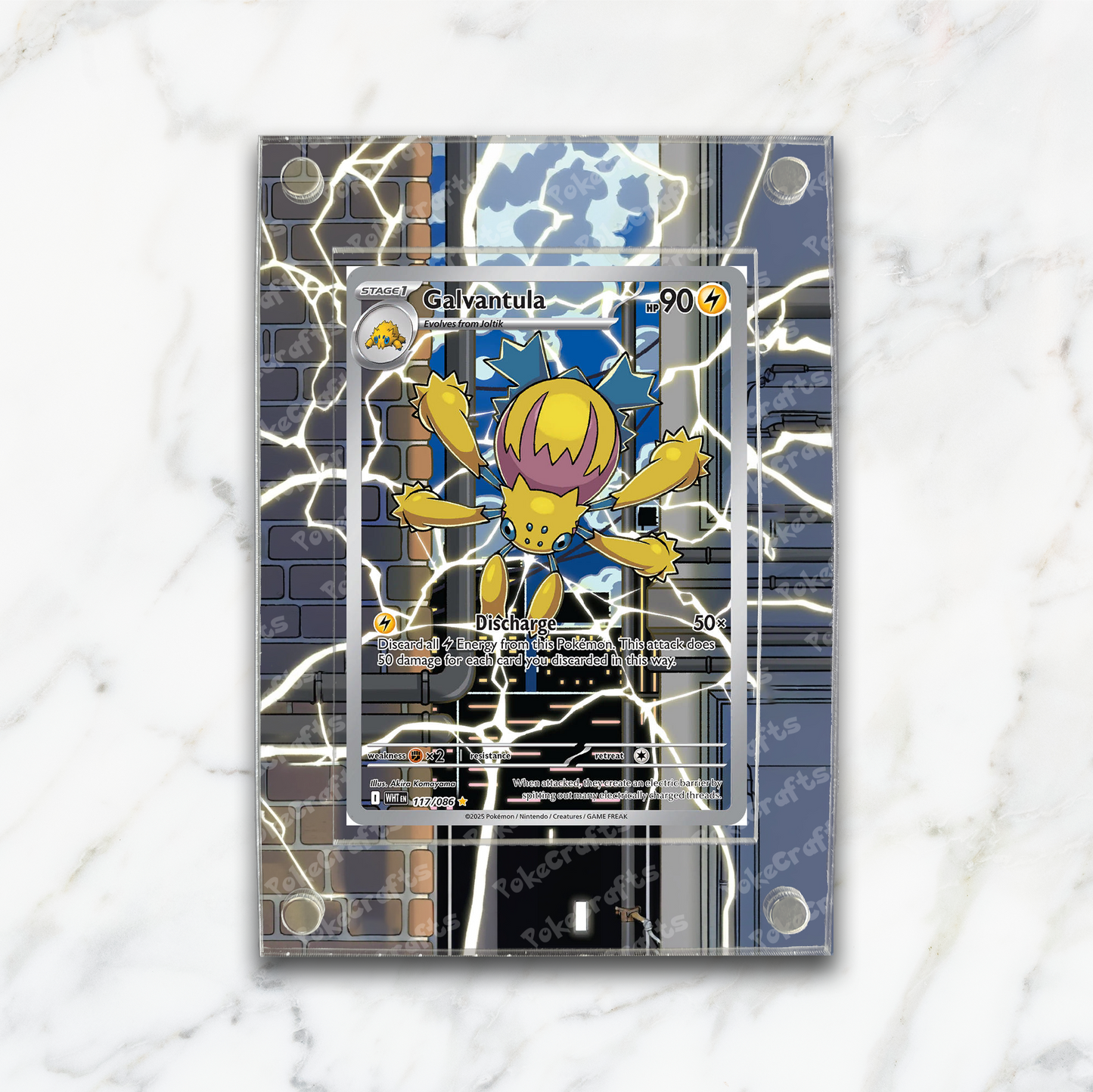 Galvantula White Flare Pokemon Extended Artwork Magnetic Acrylic Case (WHT 117)