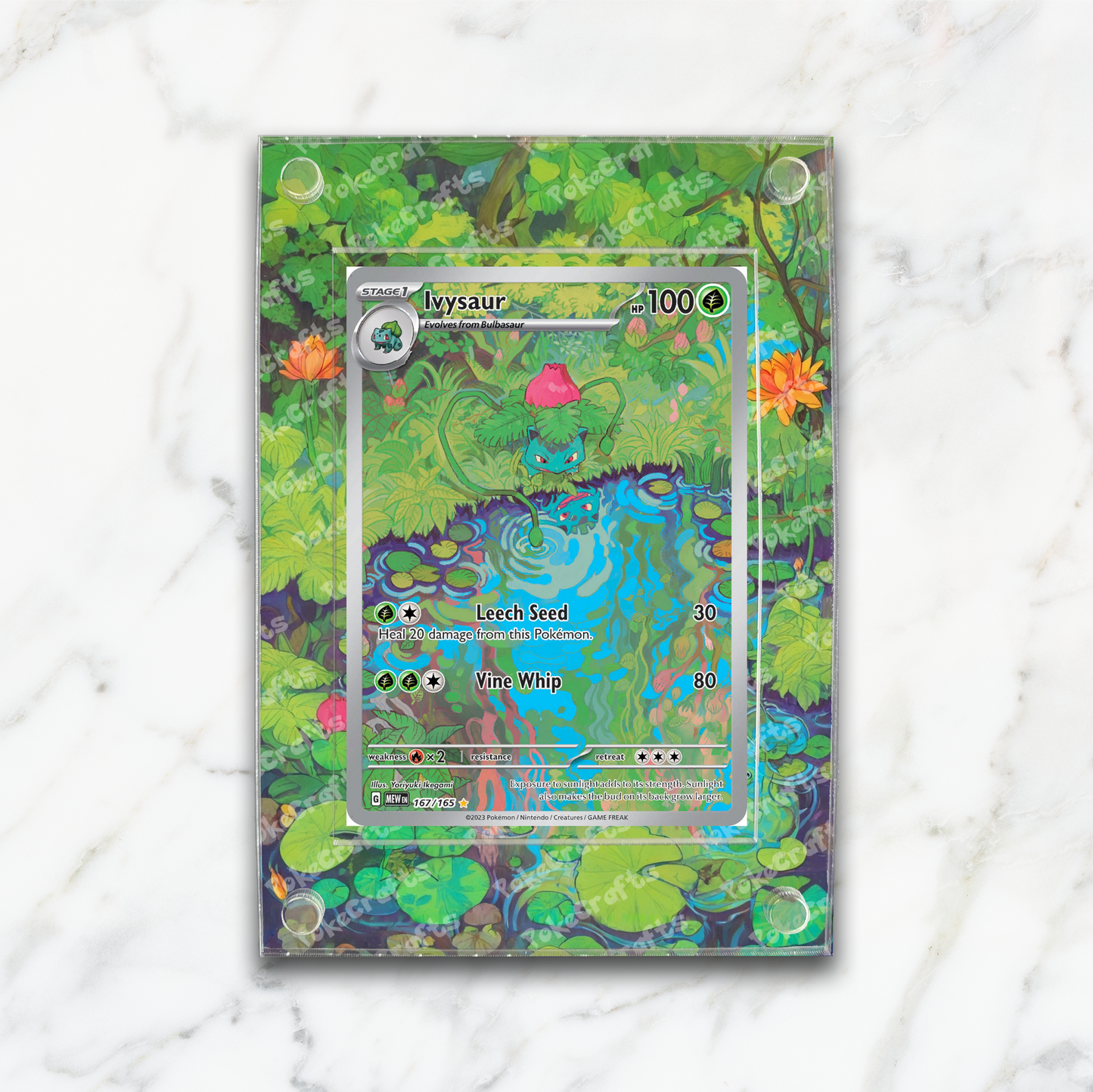 Ivysaur 151 Pokemon Extended Artwork Magnetic Acrylic Case (MEW 167)