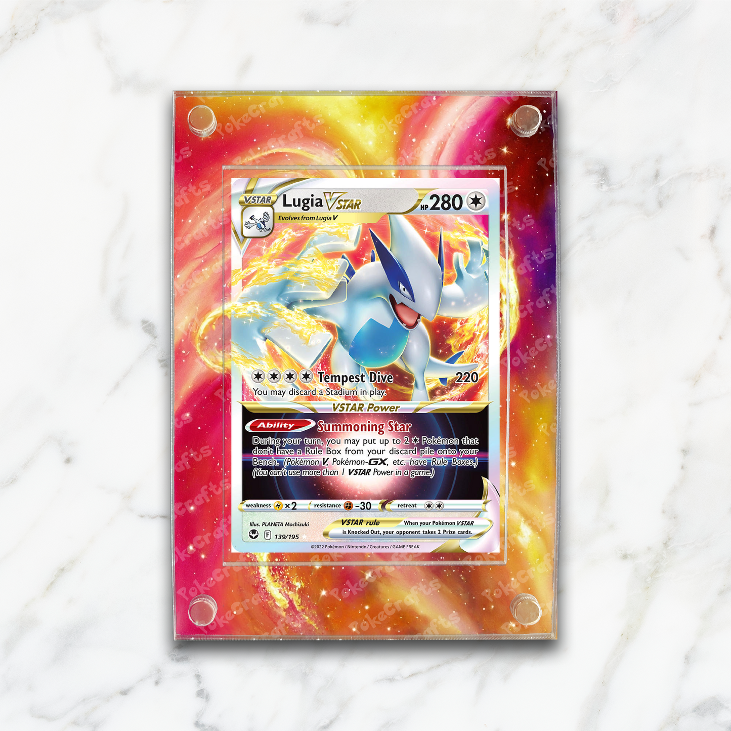 Lugia VSTAR Silver Tempest Pokemon Extended Artwork Magnetic Acrylic Case (SIT 139)