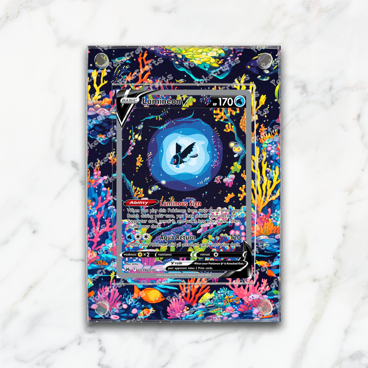 Lumineon V Crown Zenith Pokemon Extended Artwork Magnetic Acrylic Case (CRZ GG39)