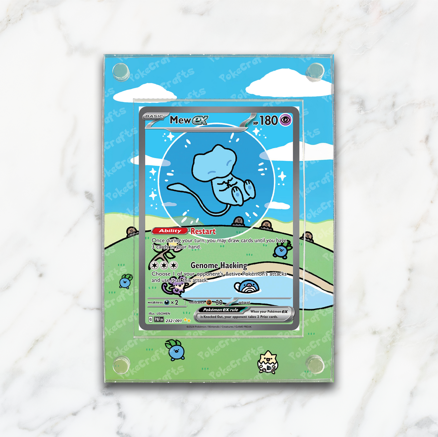 Mew ex Paldean Fates Pokemon Extended Artwork Magnetic Acrylic Case (PAF 232)