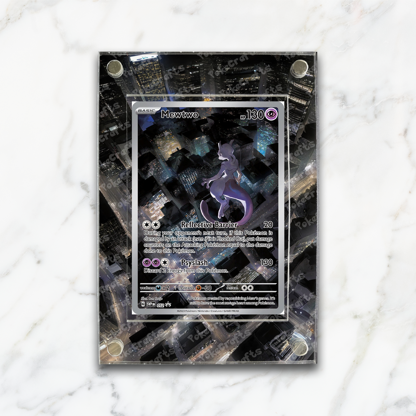 Mewtwo Promo Pokemon Extended Artwork Magnetic Acrylic Case (SVP 052)