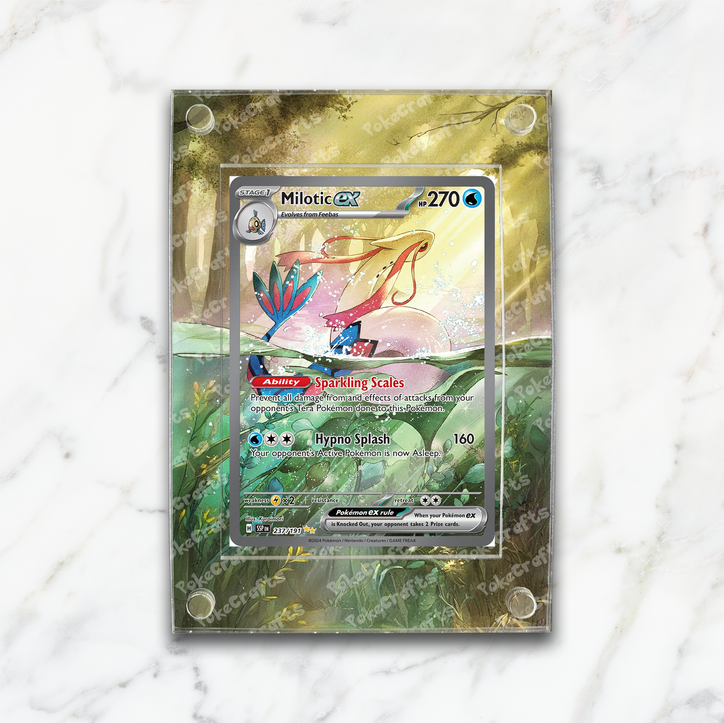 Milotic Surging Sparks Pokemon Extended Artwork Magnetic Acrylic Case (SSP 237)