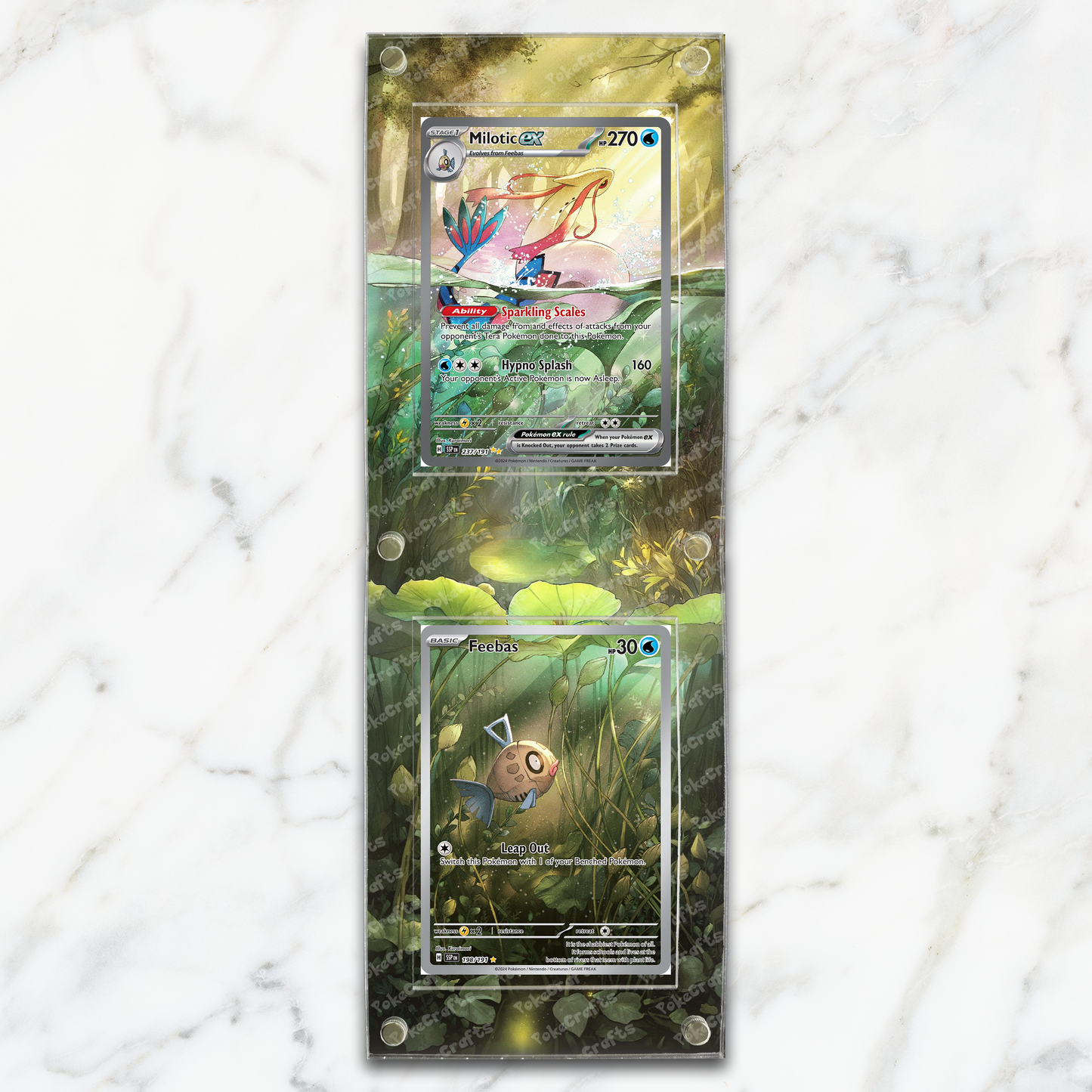 DUAL Milotic Feebas Surging Sparks Pokemon Extended Artwork Magnetic Acrylic Case (SSP 237 198)