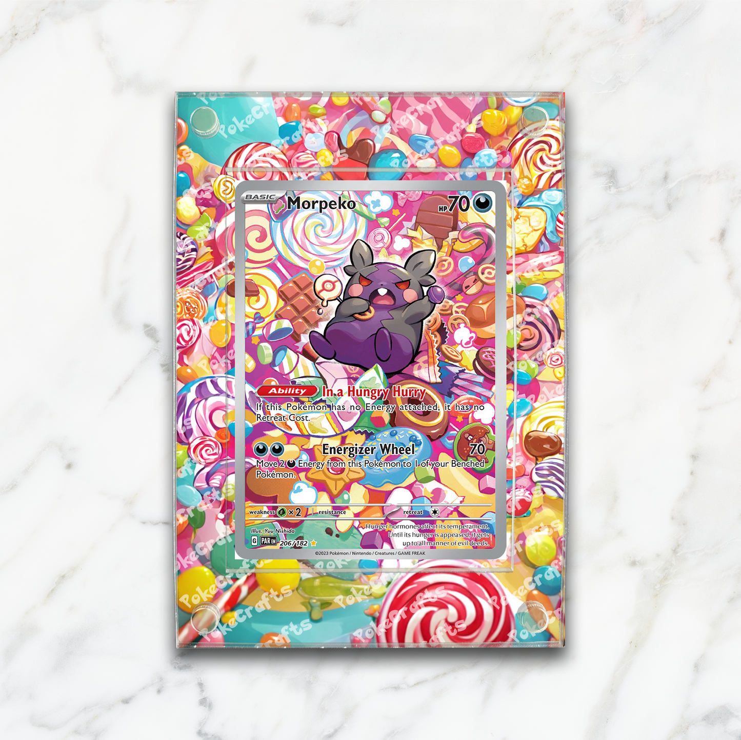 Morpeko Paradox Rift Pokemon Extended Artwork Magnetic Acrylic Case (PAR 206)