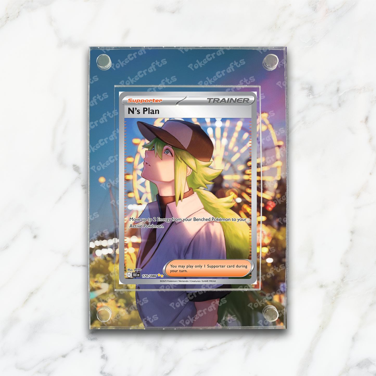 N's Plan Black Bolt Pokemon Extended Artwork Magnetic Acrylic Case (BLK 170)