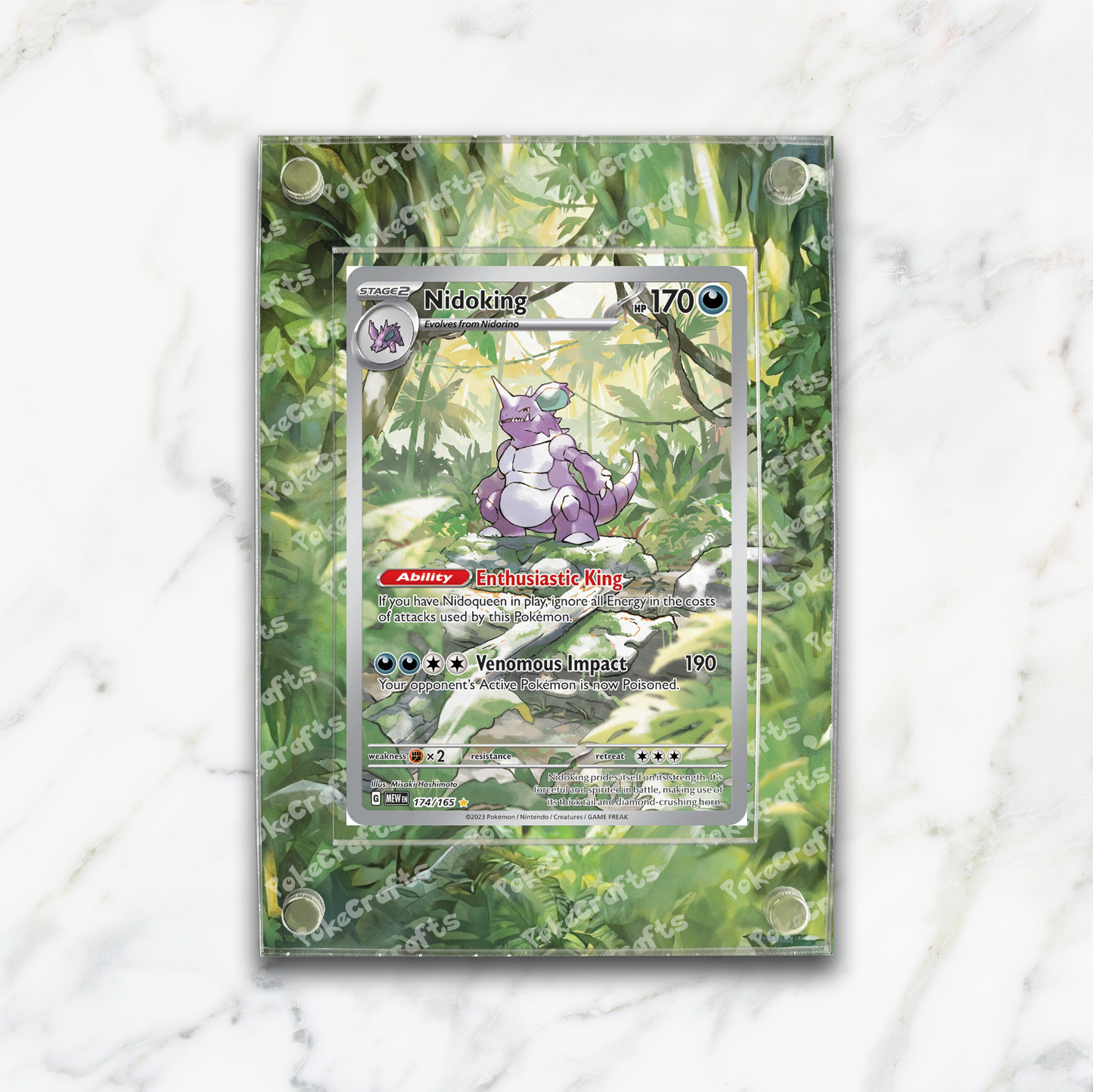 Nidoking 151 Pokemon Extended Artwork Magnetic Acrylic Case (MEW 174)