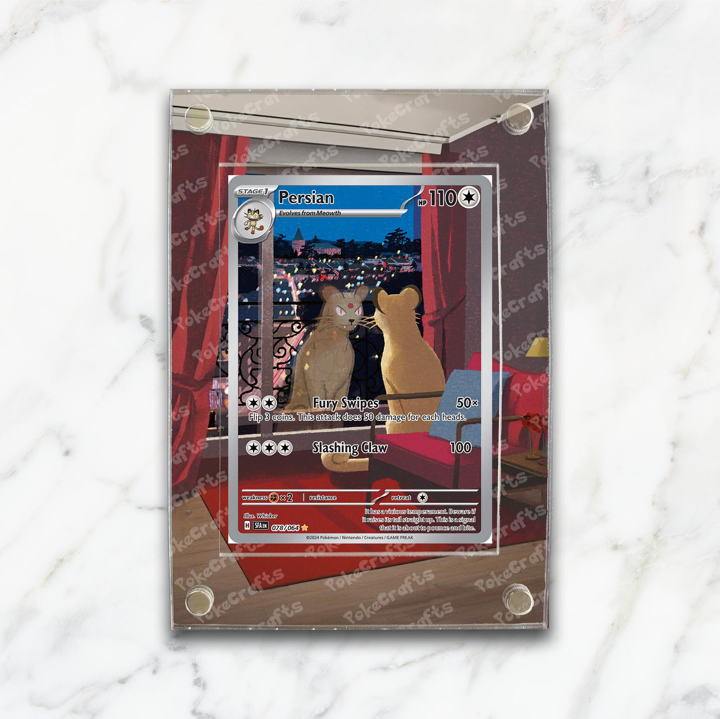 Persian Shrouded Fable Pokemon Extended Artwork Magnetic Acrylic Case (SFA 78)