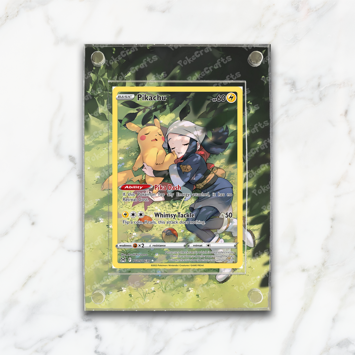 Pikachu Lost Origin Pokemon Extended Artwork Magnetic Acrylic Case (LOR 222)