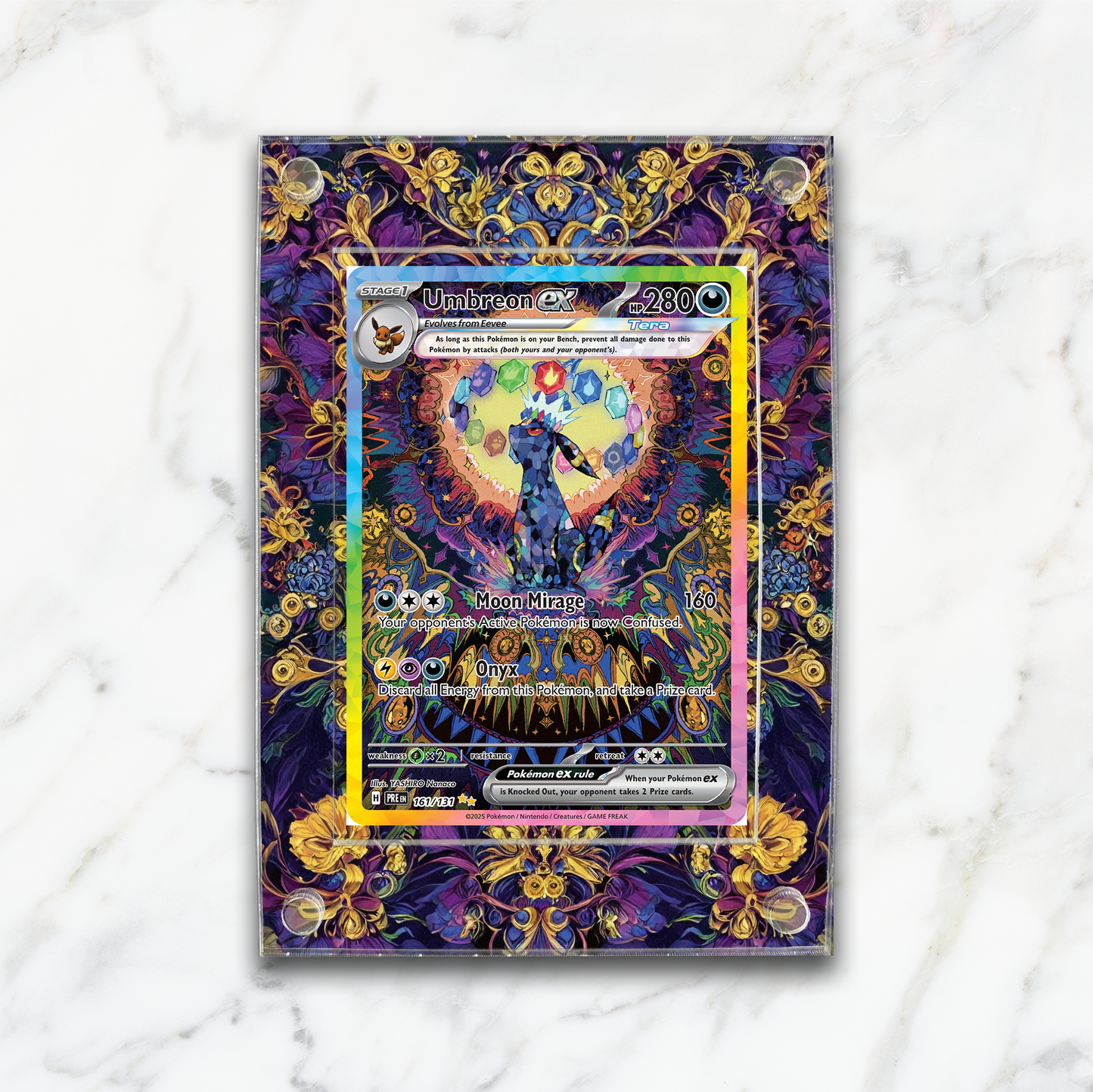 Umbreon Ex Prismatic Evolutions Pokemon Extended Artwork Magnetic Acrylic Case (PRE 161)