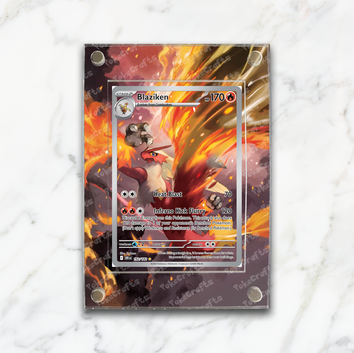 Blaziken Destined Rivals Pokemon Extended Artwork Magnetic Acrylic Case (DRI 192)