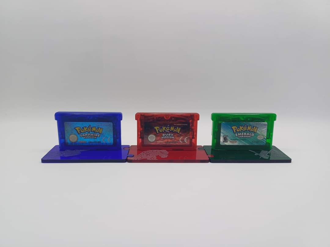 Pokémon Cartridge Display Stands Gen 3 (Sapphire, Ruby, Emerald)