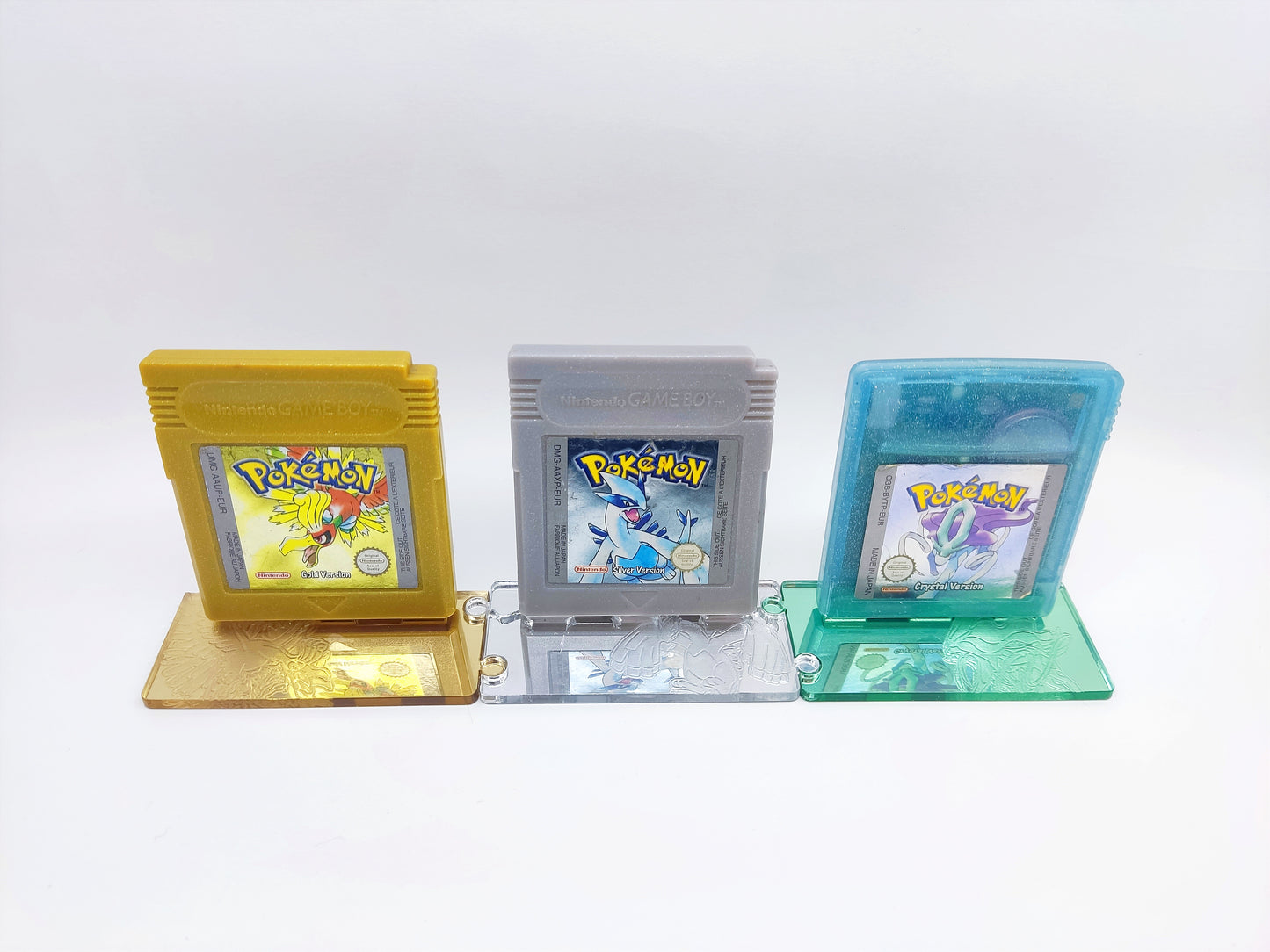 Pokémon Cartridge Display Stands Gen 2 (Silver, Gold, Crystal)