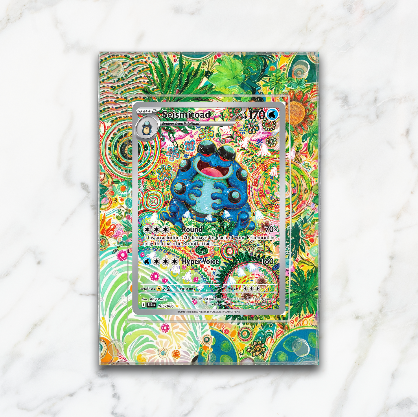 Seismitoad Black Bolt Pokemon Extended Artwork Magnetic Acrylic Case (BLK 105)