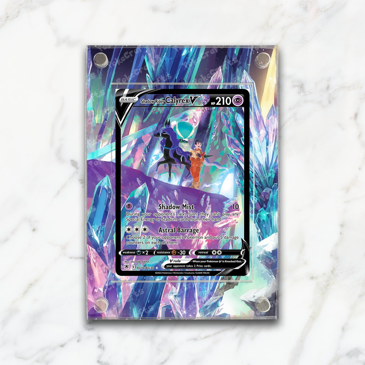 Shadow Rider Calyrex V Astral Radiance Pokemon Extended Artwork Magnetic Acrylic Case (ASR TG17)