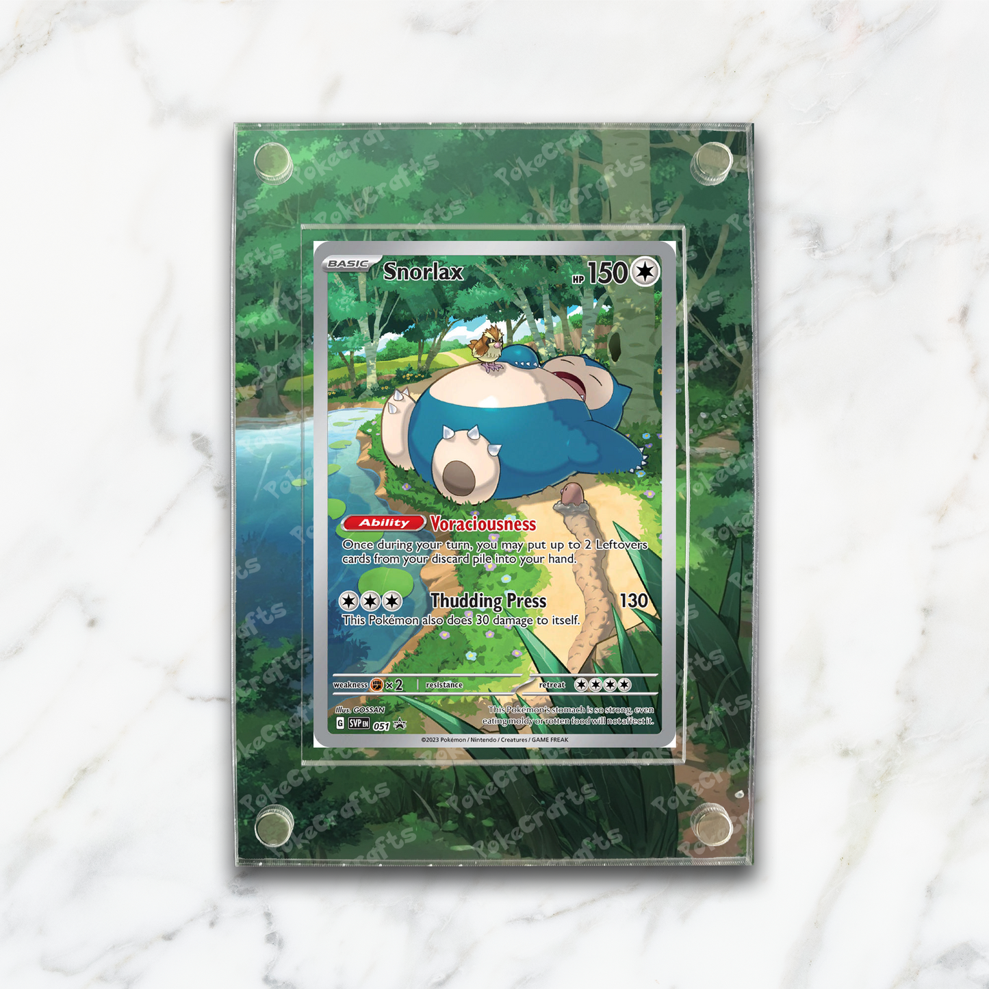 Snorlax Promo Pokemon Extended Artwork Magnetic Acrylic Case (SVP 051)