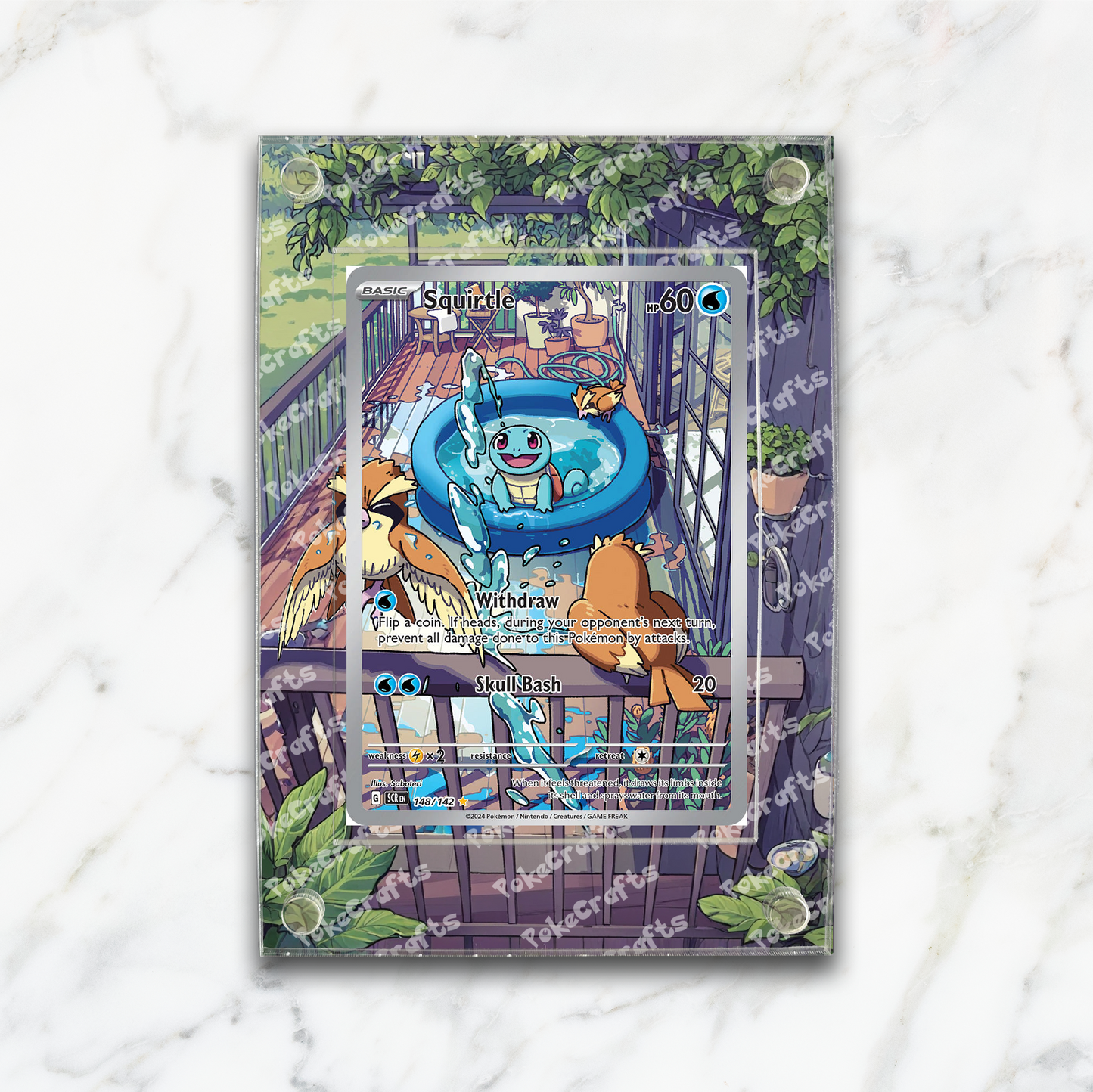 Squirtle Stellar Crown Pokemon Extended Artwork Magnetic Acrylic Case (SCR 148)