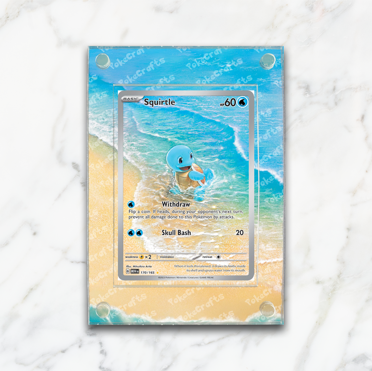 Squirtle 151 Pokemon Extended Artwork Magnetic Acrylic Case (MEW 170)