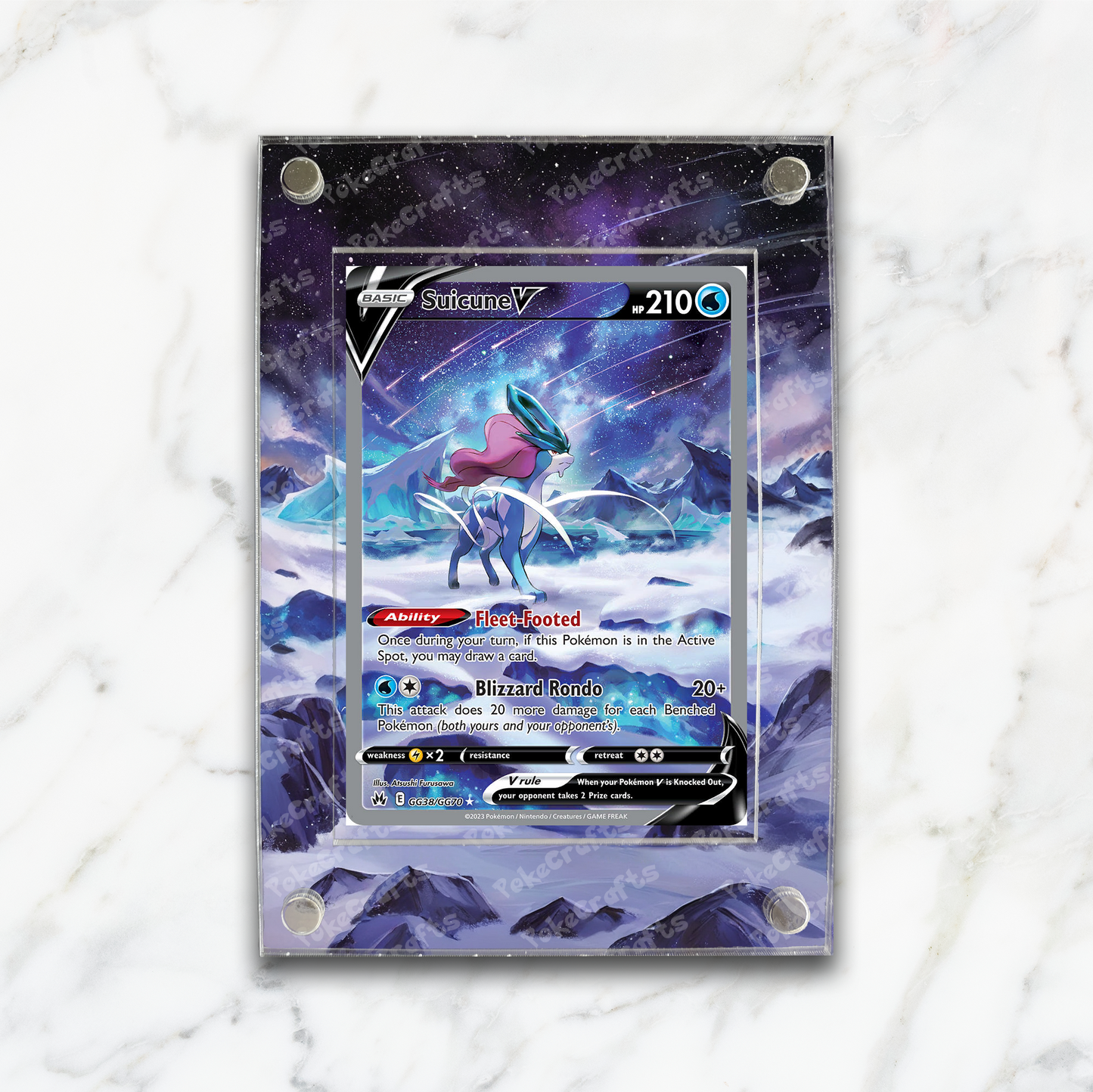 Suicune V Crown Zenith Pokemon Extended Artwork Magnetic Acrylic Case (CRZ GG38)