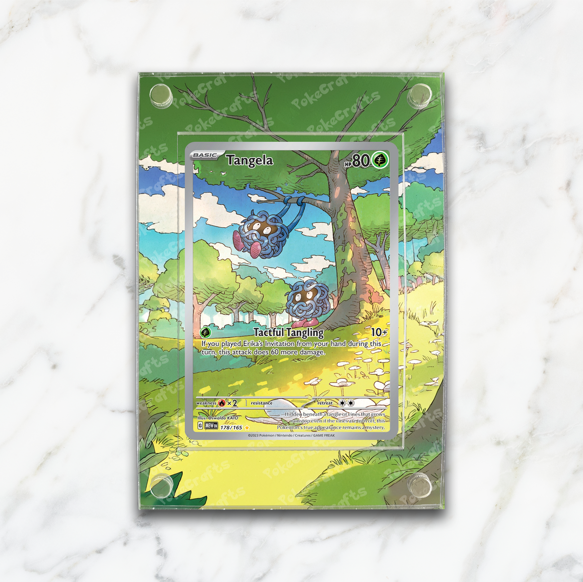 Tangela 151 Pokemon Extended Artwork Magnetic Acrylic Case (MEW 178)
