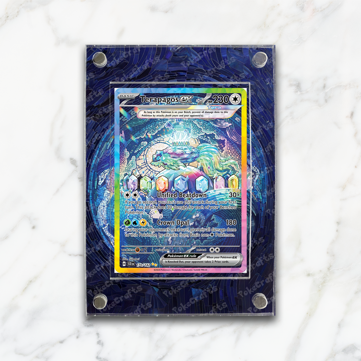 Terapagos ex Stellar Crown Pokemon Extended Artwork Magnetic Acrylic Case (SCR 170)