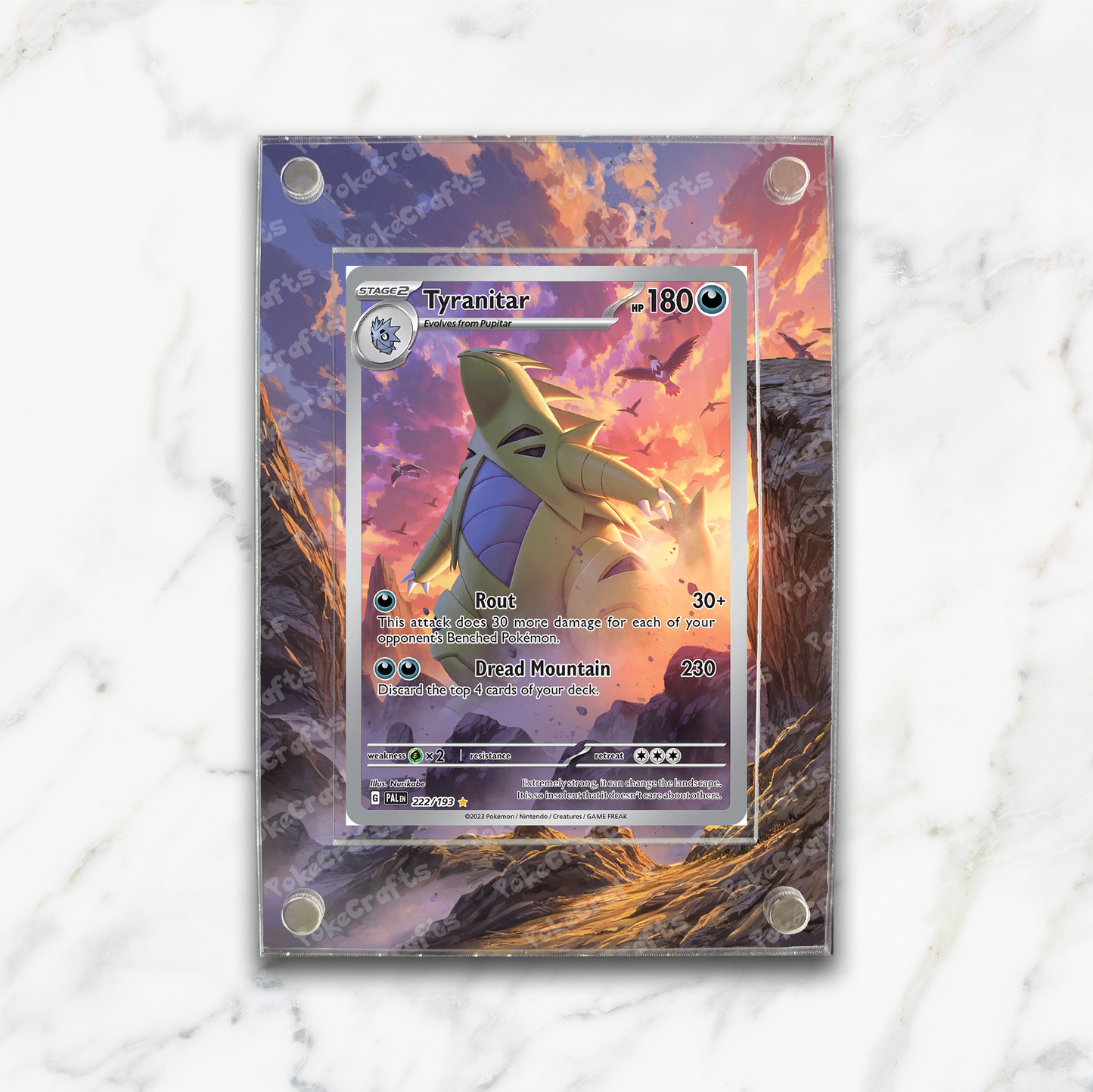 Tyranitar Paldea Evolved Pokemon Extended Artwork Magnetic Acrylic Case (PAL 222)