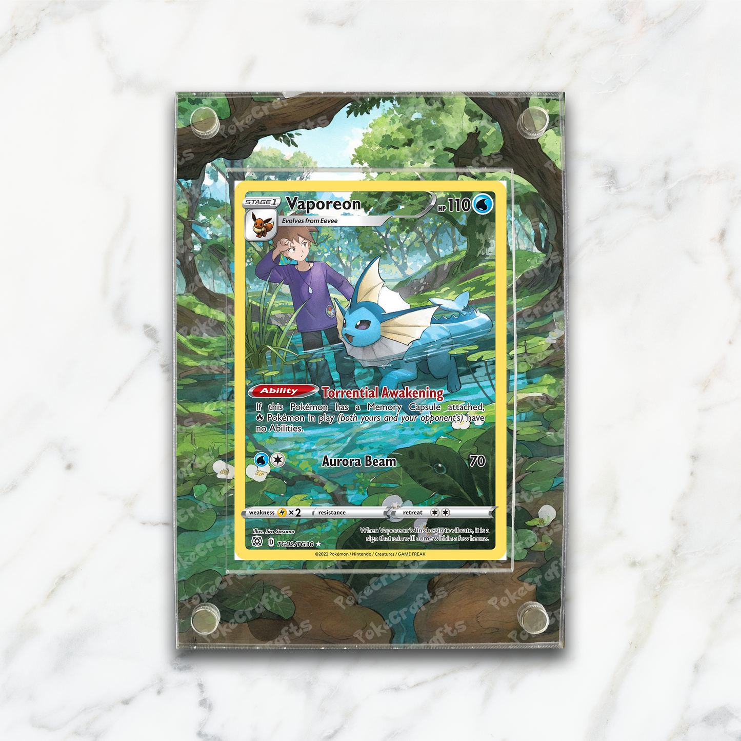 Vaporeon Brilliant Stars Pokemon Extended Artwork Magnetic Acrylic Case (BRS TG02)