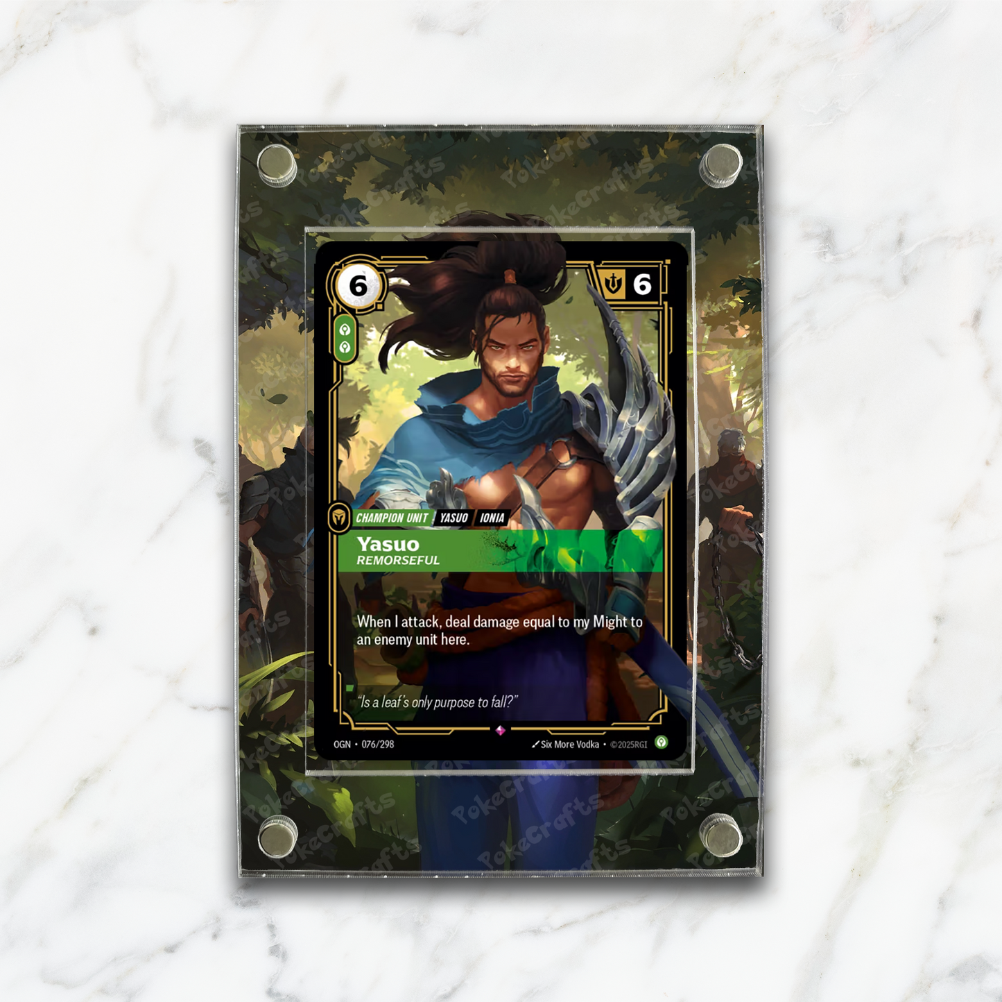 Yasuo Remorseful Riftbound Extended Artwork Magnetic Acrylic Case (OGN 076)