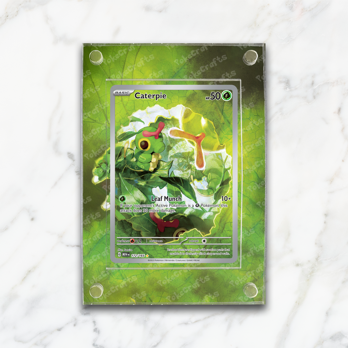 Caterpie 151 Pokemon Extended Artwork Magnetic Acrylic Case (MEW 172)