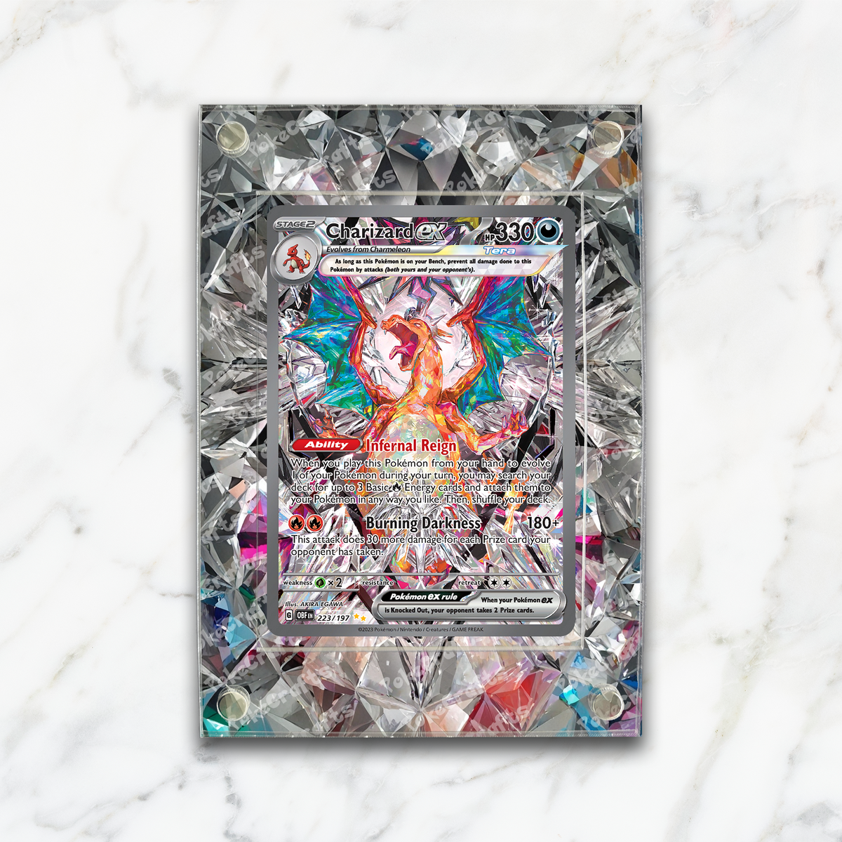 Charizard ex Obsidian Flames Pokemon Extended Artwork Magnetic Acrylic Case (OBF 223)