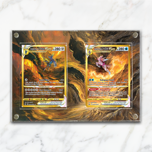 DUAL Origin Forme Palkia and Dialga VSTAR Crown Zenith Pokemon Extended Artwork Magnetic Acrylic Case (CRZ GG67 GG68)