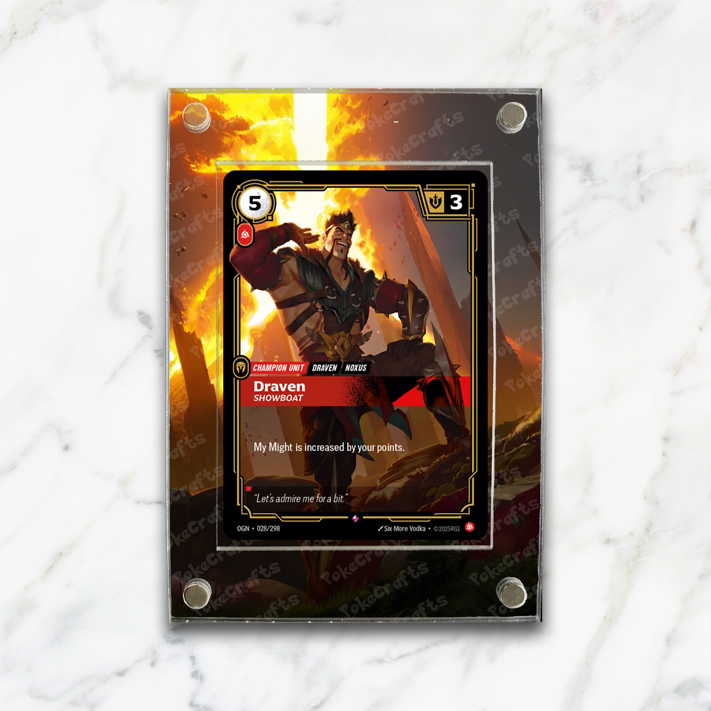 Draven Showboat Extended Artwork Magnetic Acrylic Case (OGN 028)