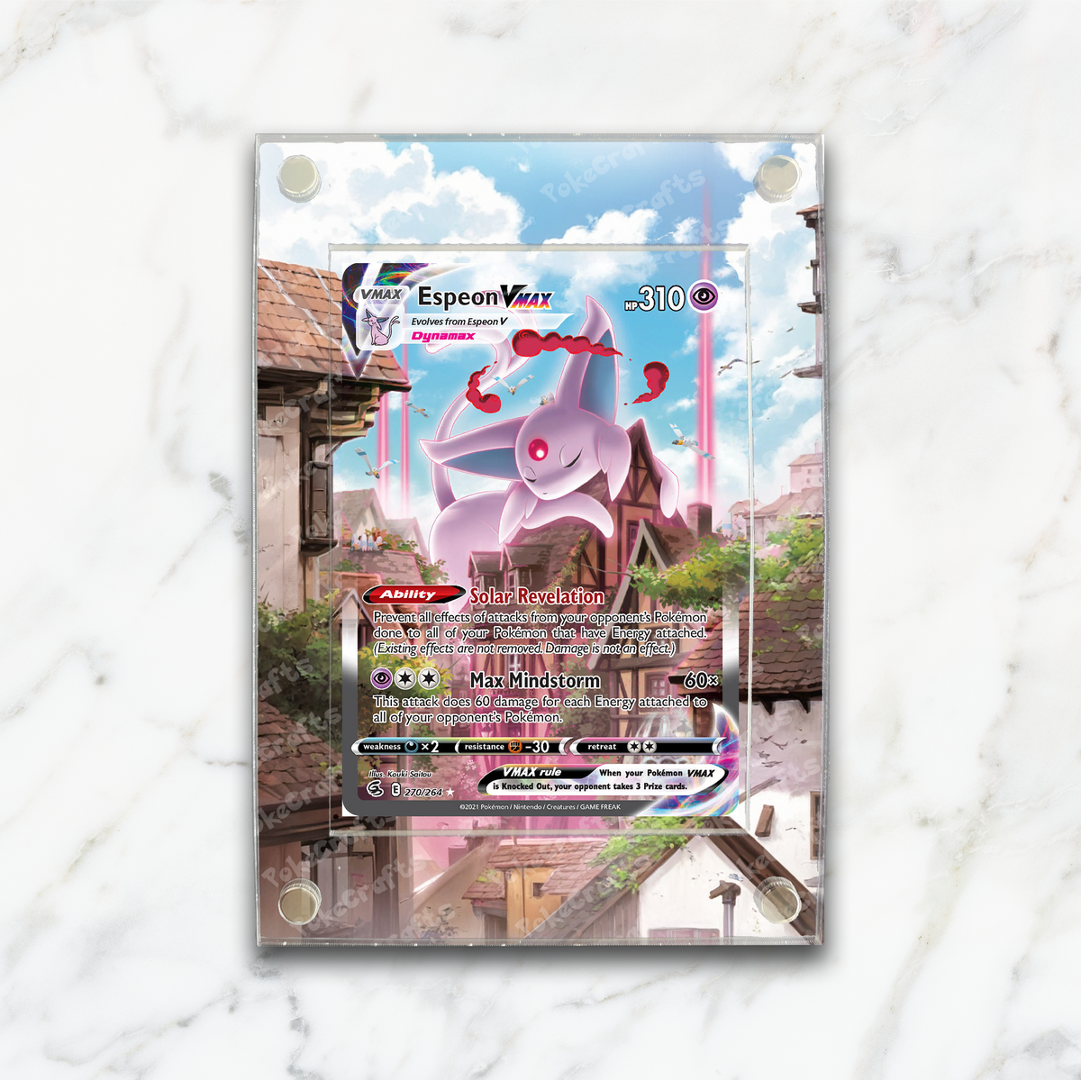 Espeon VMAX  Fusion Strike Pokemon Extended Artwork Magnetic Acrylic Case (FST 270)
