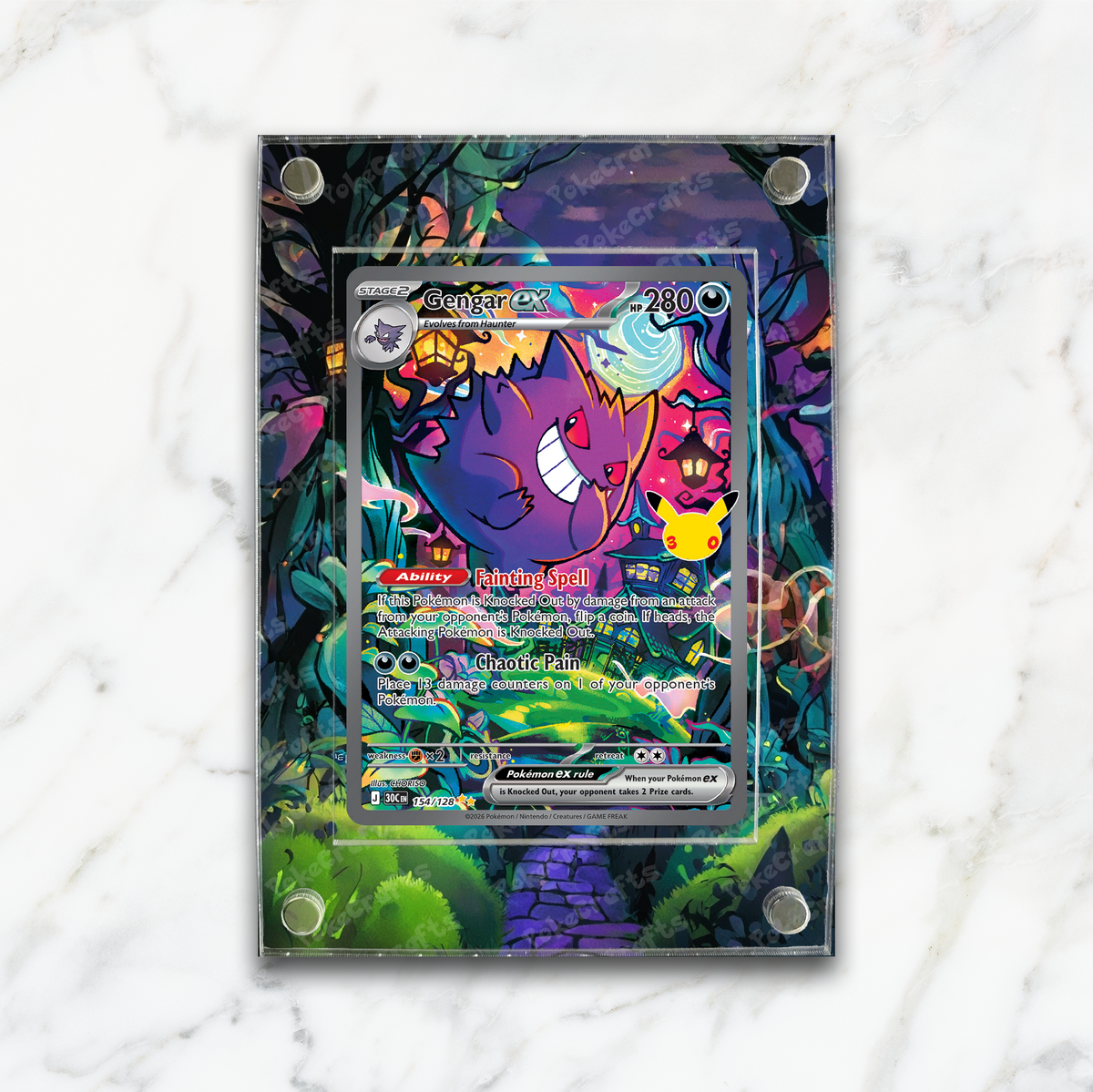 Gengar ex 30th Celebration Pokemon Extended Artwork Magnetic Acrylic Case (30C 154)