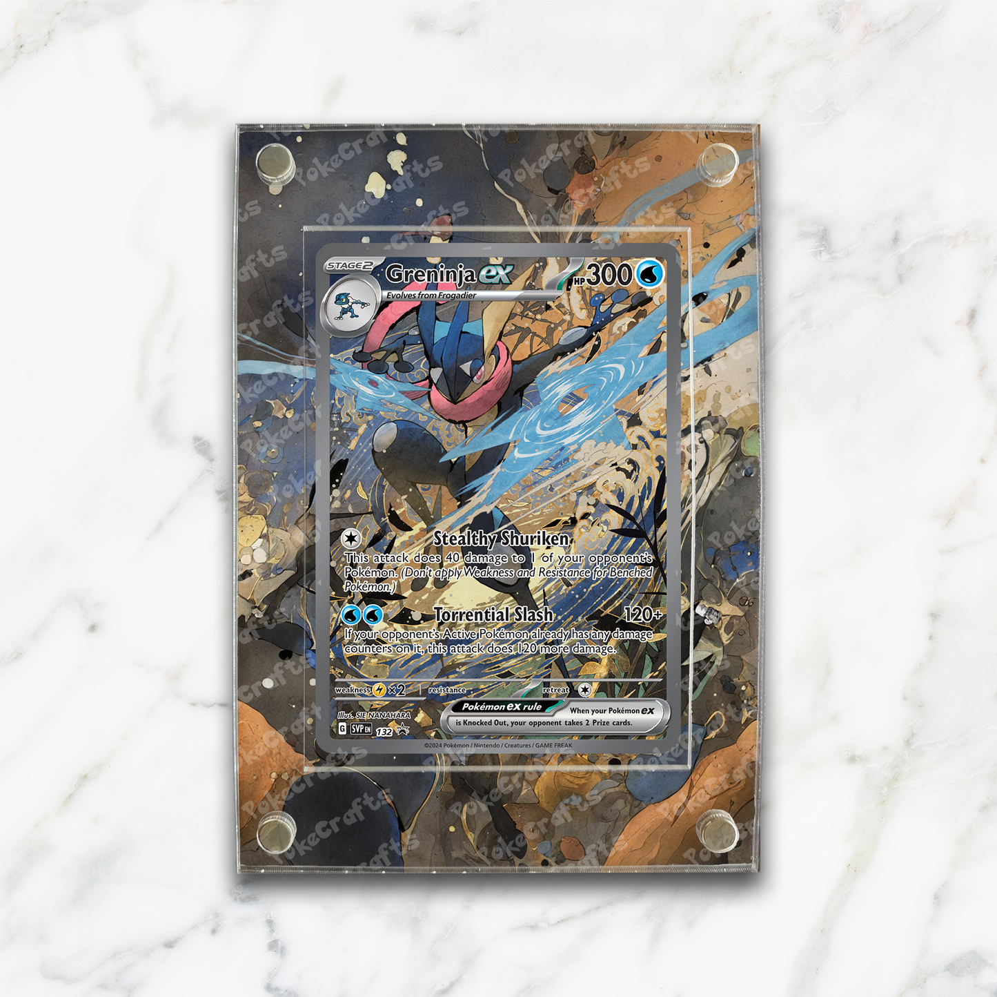 Greninja ex Promo Pokemon Extended Artwork Magnetic Acrylic Case (SVP 132)