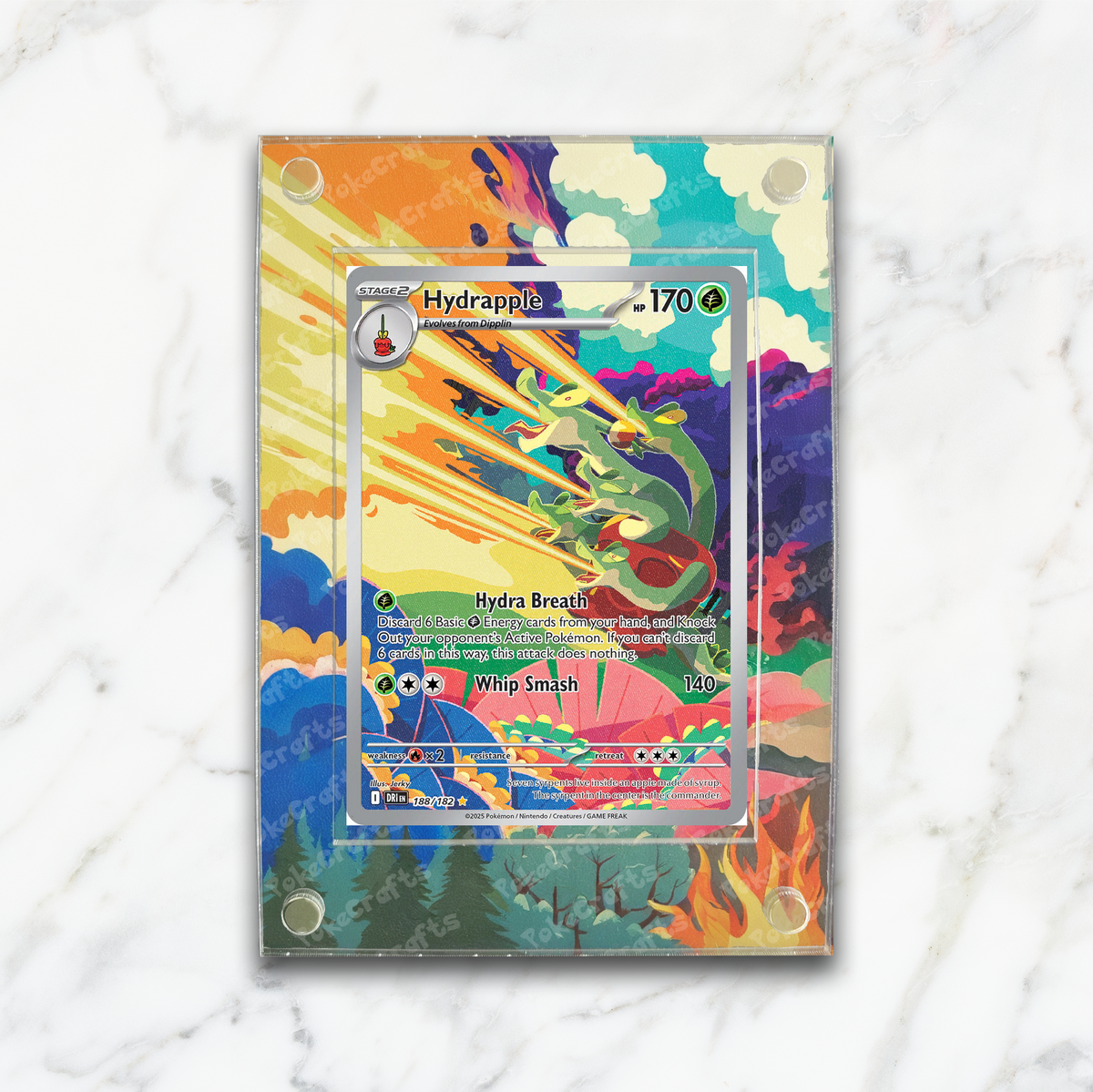 Hydrapple Destined Rivals Pokemon Extended Artwork Magnetic Acrylic Case (DRI 188)