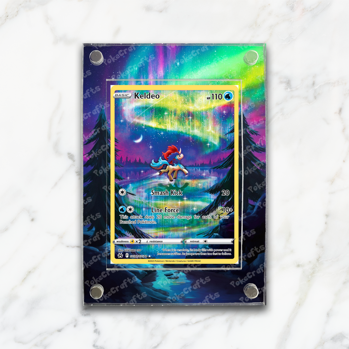 Keldeo Crown Zenith Pokemon Extended Artwork Magnetic Acrylic Case (CRZ GG07)