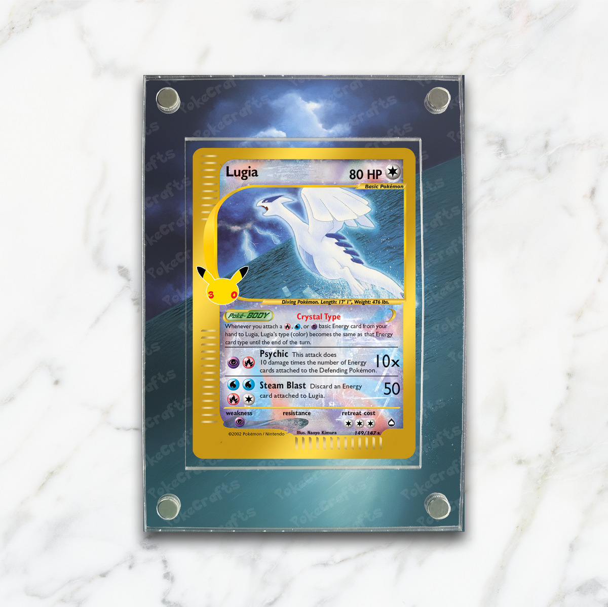 Lugia 30th Celebration Pokemon Extended Artwork Magnetic Acrylic Case (30C 149)