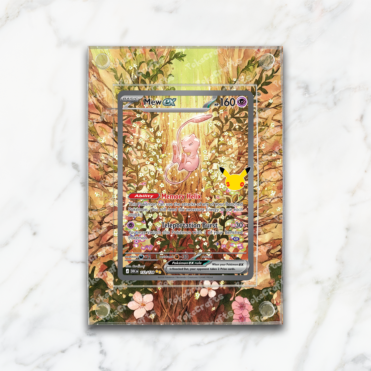 Mew ex 30th Celebration Pokemon Extended Artwork Magnetic Acrylic Case (30C 152)