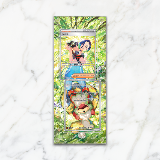 DUAL Perrin Hisuian Growlithe Twilight Masquerade Pokemon Extended Artwork Magnetic Acrylic Case (TWM 181 220)