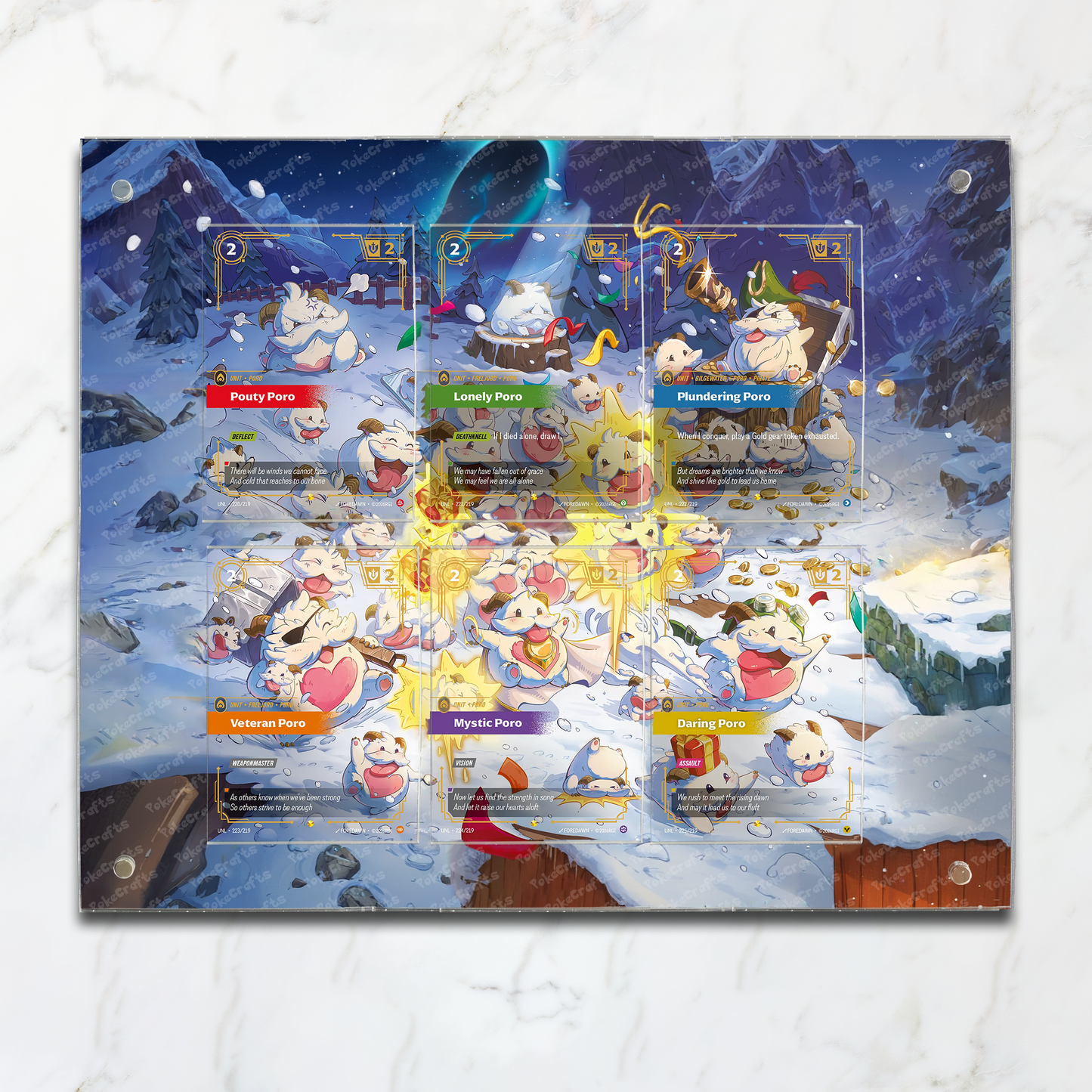 Overnumbered Poro Combined 6 Card Riftbound Extended Artwork Magnetic Acrylic Case (UNL)