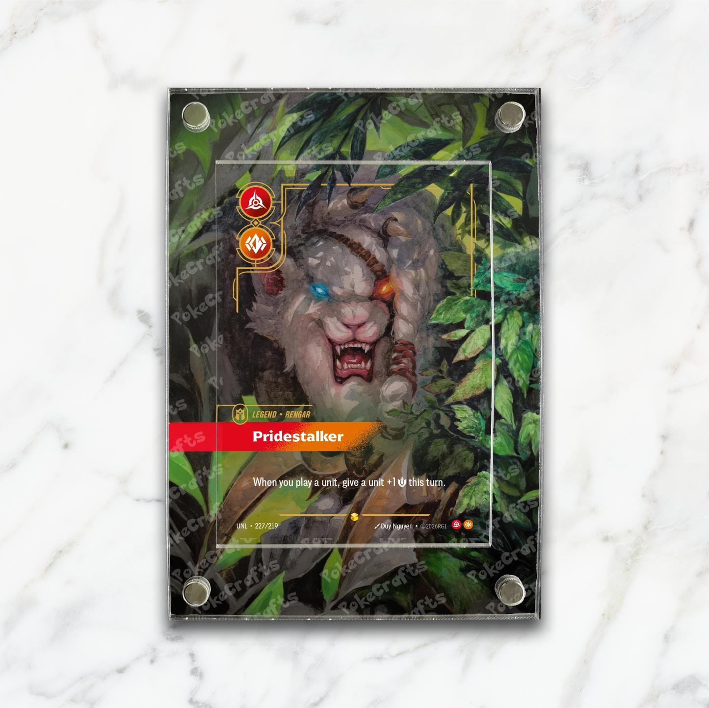 Rengar Pridestalker Riftbound Extended Artwork Magnetic Acrylic Case (UNL 227)